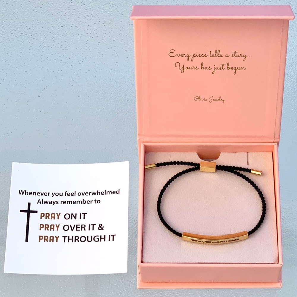 Olivia Jewelry Pray On It Motivational Adjustable Tube Bracelet